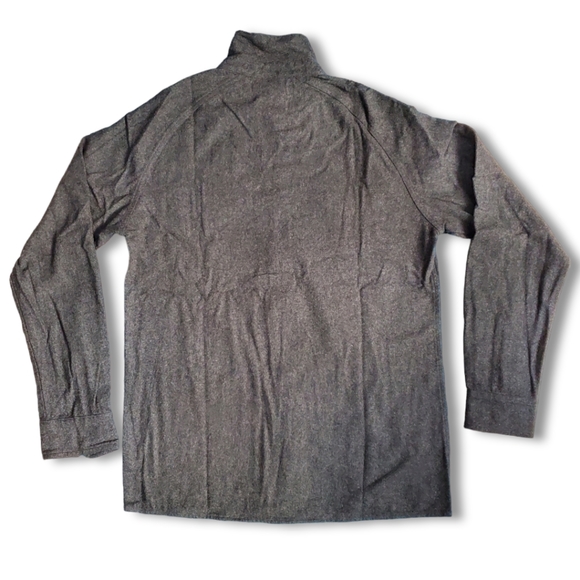Fly Society Button Down Wool Blend Shirt Dark Grey Size M - Picture 2 of 4